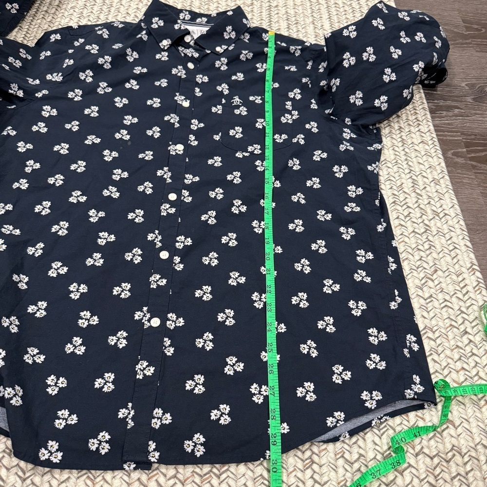 An Original Penguin by Munsingwear Blue Flower Button Down Long Sleeve - Picture 12 of 13